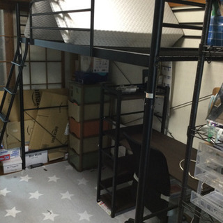 中古　ロフトベッド　シングル　幅209　　奥行102.5　　高さ...