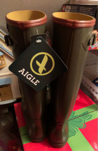 AIGLE  レインブーツ　カーキ