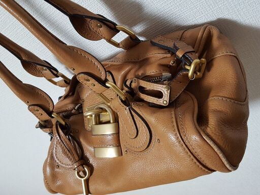 Chloe クロエ　パディントン　ハンドバッグ　ショルダーバッグ　ラム　キャメル
