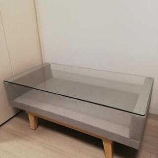 ガラス天板ローテーブル