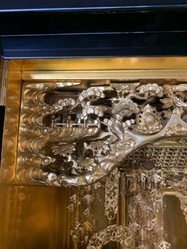 新品未使用　店舗展示品　仏壇　西本願寺　蒔絵　細密彫刻　
