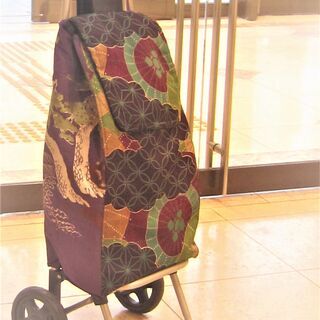 ❗値下　ショッピングカート　帯地利用　リメイク　の画像