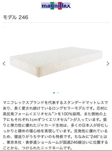 【終了】マニフレックスマットレス・モデル246 近ければ配送も可(有償)