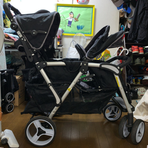 二人乗りベビーカー　ツインプラム　日本育児
