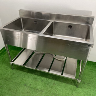 業務用　ステンレス　2層シンク流し台　店舗　飲食店　W1200x...