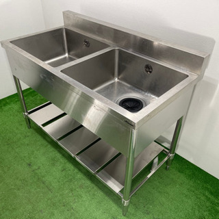 業務用　ステンレス　2層シンク流し台　店舗　飲食店　W1200xD600xH800mmの画像