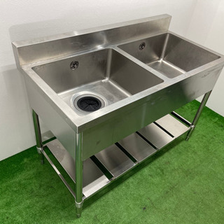 業務用　ステンレス　2層シンク流し台　店舗　飲食店　W1200xD600xH800mmの画像