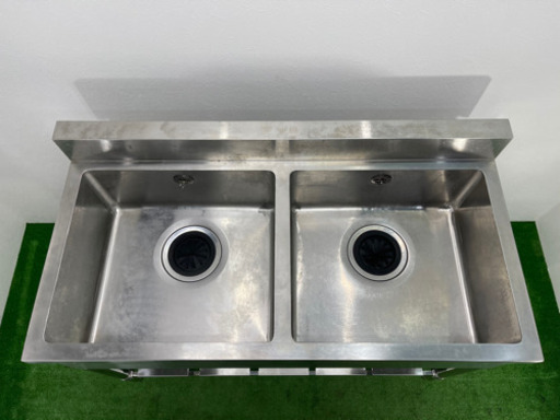 業務用　ステンレス　2層シンク流し台　店舗　飲食店　W1200xD600xH800mm