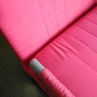 ソファーベッド　ピンク　折り畳み式の画像
