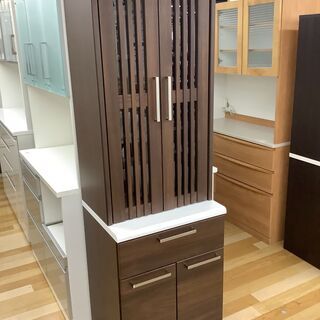 ニトリ　食器棚　2枚扉　ダークブラウン　【トレファク岸和田店】