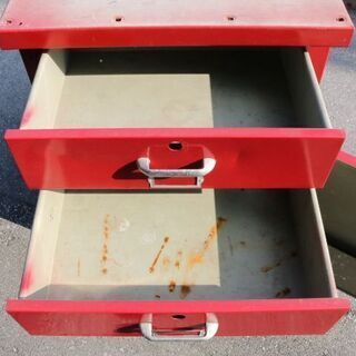 レッドカラー ツールキャビネット 工具箱 収納の画像