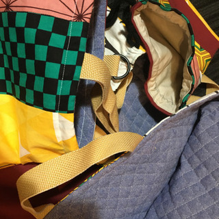 和柄　鬼滅の刃　レッスンバッグ　シューズ入れ　体操服入れ　給食袋の画像
