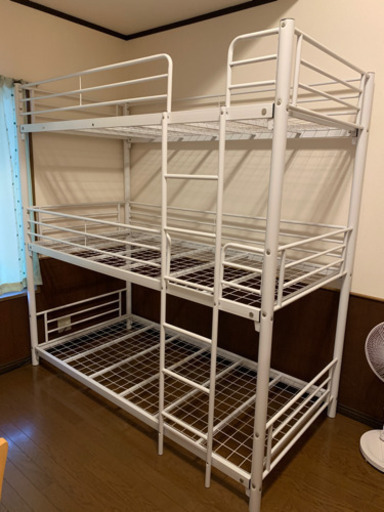 3段ベッド　白