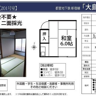 【初期費用完全0円】【藤沼荘】【大島】の画像