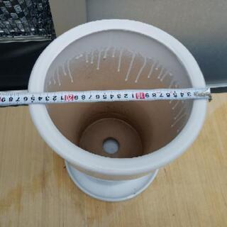 「取り引き中」陶器鉢 植木鉢 ラウンドホワイト C2の画像