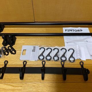 IKEA 黒アイアンのフック(FINTORP他）などセット