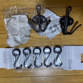 IKEA 黒アイアンのフック(FINTORP他）などセットの画像