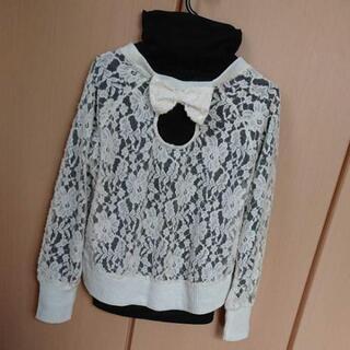 新品ハイネックロンＴ 二点セットＭ黒の画像