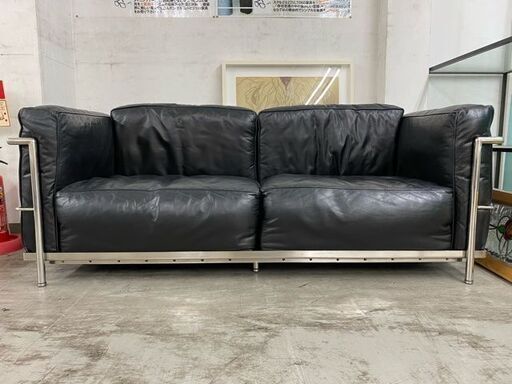 商談中【愛品館 江戸川店】カッシーナ　リプロダクト　本革ソファ　2Pソファ　ID:150-046368-007　配送可