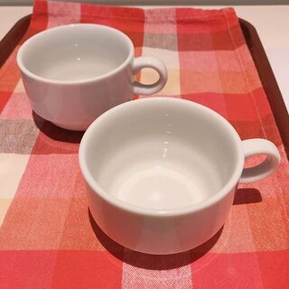 ティー・コーヒーカップ 白シンプル スタッキングカップ11個セット　※引き取りに来てくださる方の画像