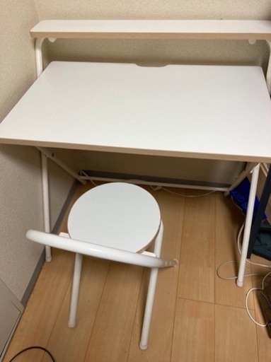 3/3or4に取りに来て頂ける方限定　折りたたみデスク＆チェアセット　勉強机　パソコンデスク