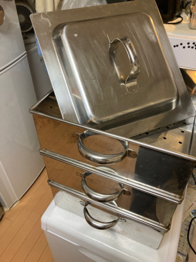 ショップ ☆ステンレス角蒸し器3段☆ 業務用 3段角蒸器 蒸し器 セイロ