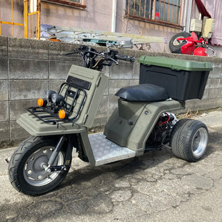 宮城県仙台市！ホンダ ジャイロX ミリタリーカスタム ロンホイ ミニカー 自賠責付き ボアアップの画像