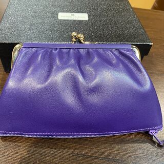☆ピエールバルマン　 本革 レザー 牛革 がま口 財布 小銭入れ コインケース パープル☆の画像