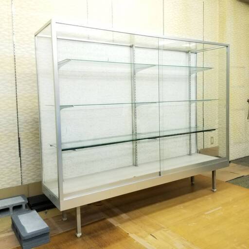 ガラスケース 物置収納棚 陳列棚 ショーケース 店舗什器 ディスプレイ 【中古品】