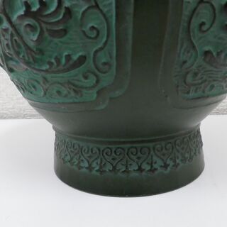 花瓶 青銅 鳳凰 インテリア オブジェ 花器 置物 両手に手持ち付き 西岡店の画像
