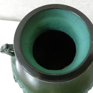 花瓶 青銅 鳳凰 インテリア オブジェ 花器 置物 両手に手持ち付き 西岡店の画像