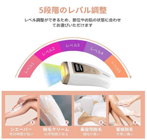 【新品未使用】脱毛器 レーザー 永久脱毛 IPL光脱毛器 光美容器 冷感脱毛 99万回照射 髭 VIO対応 腕 足 脇 背 ビキニ 顔