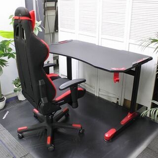 R2689)  中古自社配送エリアのみ ゲーミングデスク＆チェア＆マット3点セット Bauhutte DXRacer  店頭取引大歓迎♪