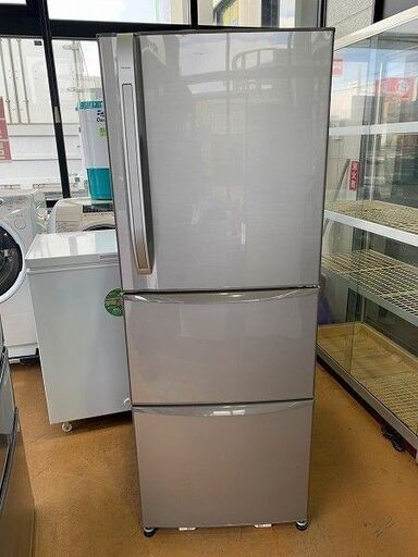 【苫小牧バナナ】2009年製 東芝/TOSHIBA 339L 冷蔵庫 右開き GR-34ZV(N) シルバー系 家族向け 清掃済み