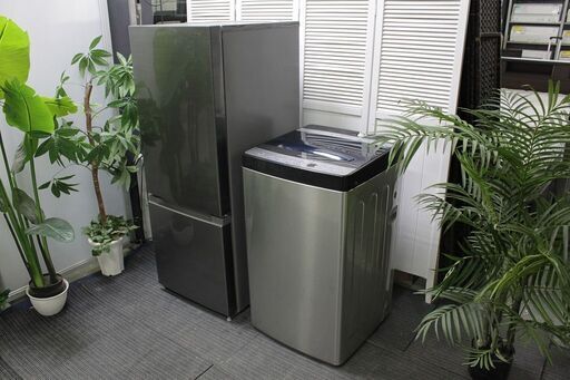 R2703) HITACHI/Haier 中古メタリックシリーズ　冷蔵庫/日立154L　洗濯機/ハイアール5.5㎏　2点セット　自社配送エリア限定 家電セット 店頭取引大歓迎♪