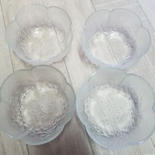 桜型のガラス器　4個セット