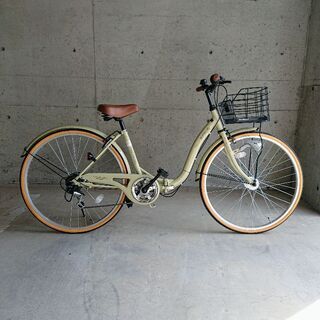 中古新品同様 折りたたみ自転車 シティサイクル 26インチ LE...