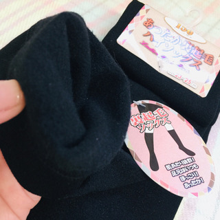 完了御礼】♥️新品♥️あったかい裏起毛ハイソックス♥️黒 150...