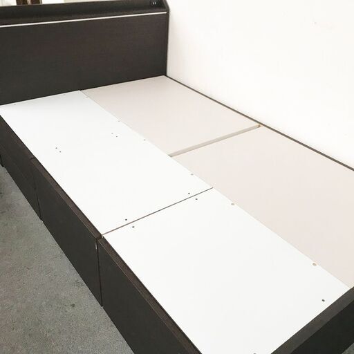 【2/13 終】ニトリ家具 セミダブルベッド フレーム 引出し付 寝具 北TK5