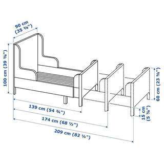 【値下げしました】IKEA 子供用伸縮式ベッド（BUSUNGE ブースンゲ）　の画像