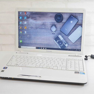 ノートパソコン リモートワーク 美品 ホワイト☆東芝 DVDマルチ対応