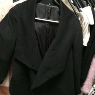 コート　シンプル　ベルト　黒　ブラックの画像