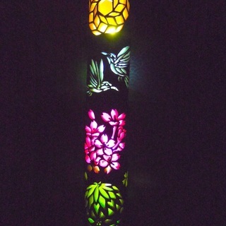 竹灯り　カラー彩シリーズ　〜〜桜と和〜　竹灯籠　極太孟宗竹 竹灯り カラー彩シリーズ 〜桜と舞う〜 竹灯籠 極太孟宗竹