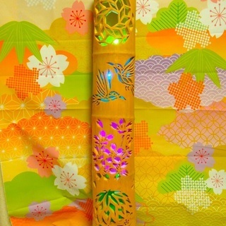 竹灯り　〜〜桜と和〜　竹灯籠　極太孟宗竹 竹灯り カラー彩シリーズ 〜〜桜と和〜 竹灯籠 極太孟宗竹