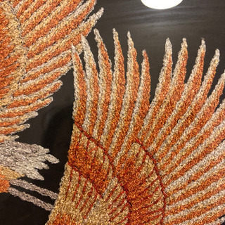 （無料）額縁入りの壁飾り、手刺繍、日本風の画像