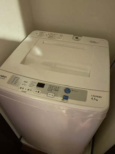AQUA AQW-S45C(W) 簡易乾燥機能付き洗濯機 4,5kg お譲り致します！