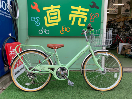 新車 22インチ子供自転車 6段変速 自動点灯ライト付き