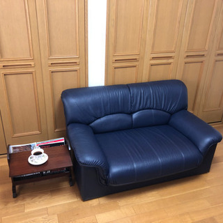 2人掛け本革ソファー！！！状態良好！【無料０円】！！の画像