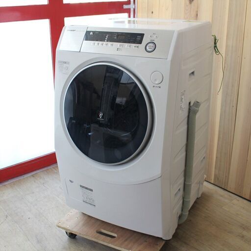 店R580)【美品・動作保証付き】シャープ ドラム式洗濯乾燥機 左開き 10kg ホワイト系 ES-H10B-WL 洗濯10.0kg 乾燥6.0kg 2018年製 SHARP