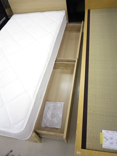 木目調 シングルベッドセット 収納2ヶ所 宮付き 長谷川家具 スイートデコレーション 札幌 厚別店 